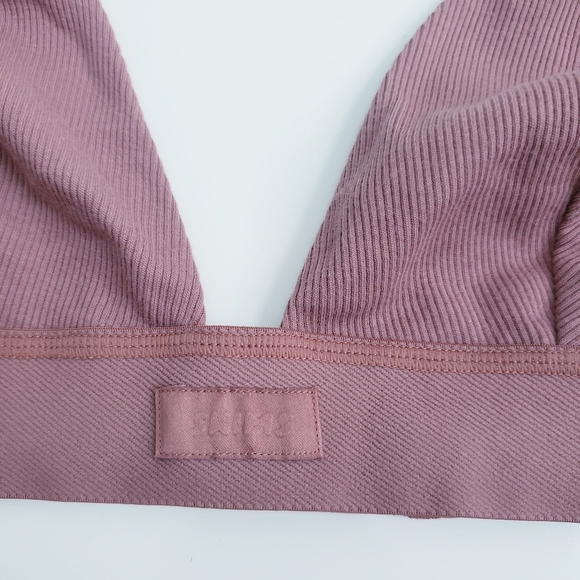 Skims Rose Mauve Clay Plunge Unlined Bralette - Picture 4 of 10